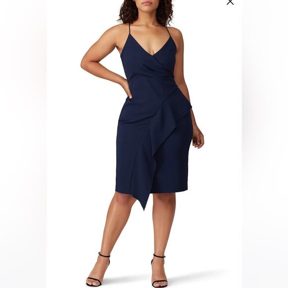 Parker black Tayla navy blue sheath mini formal dress 16 plus - Picture 9 of 9